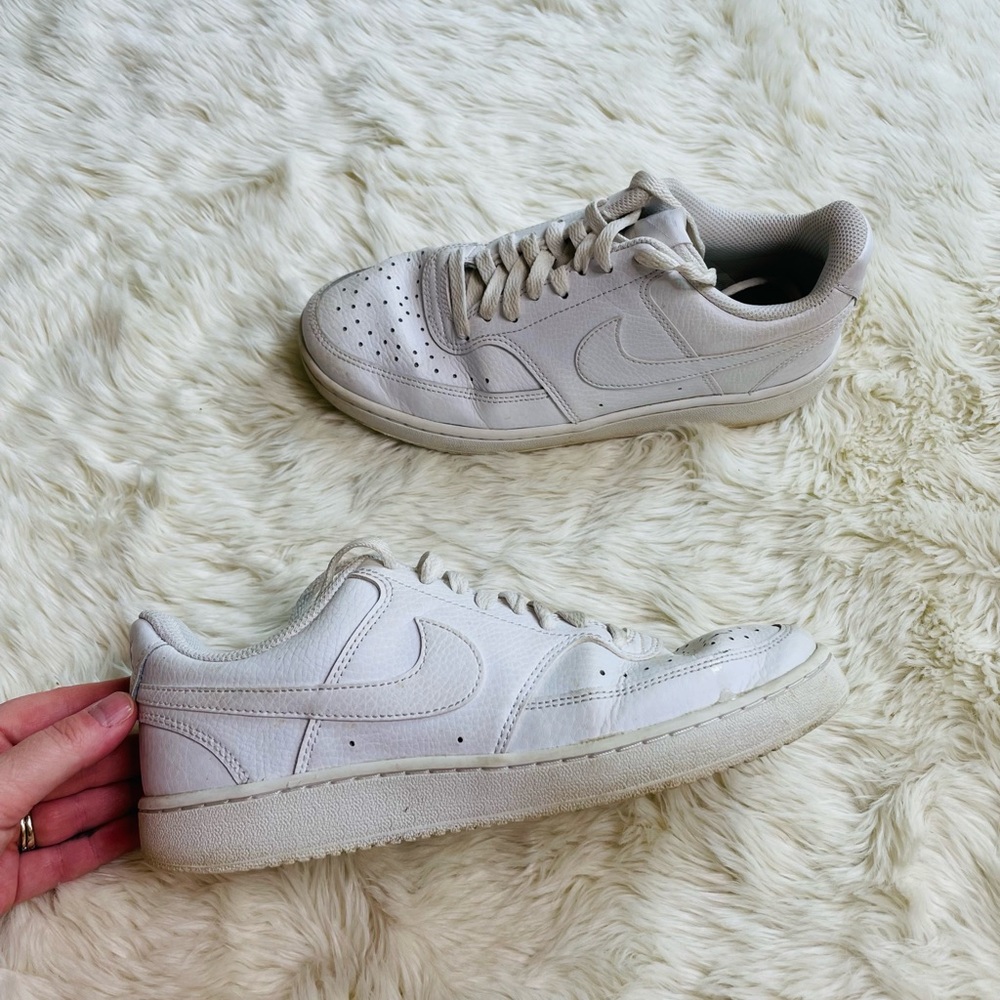 Nike White Court Vision Low Sneakers Size 7.5